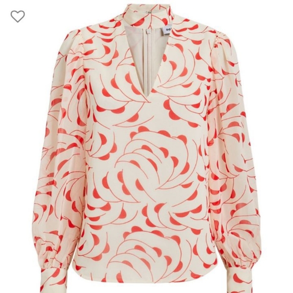 Self-Portrait High Neck Printed Blouse NWOT Size 6 - Picture 2 of 15